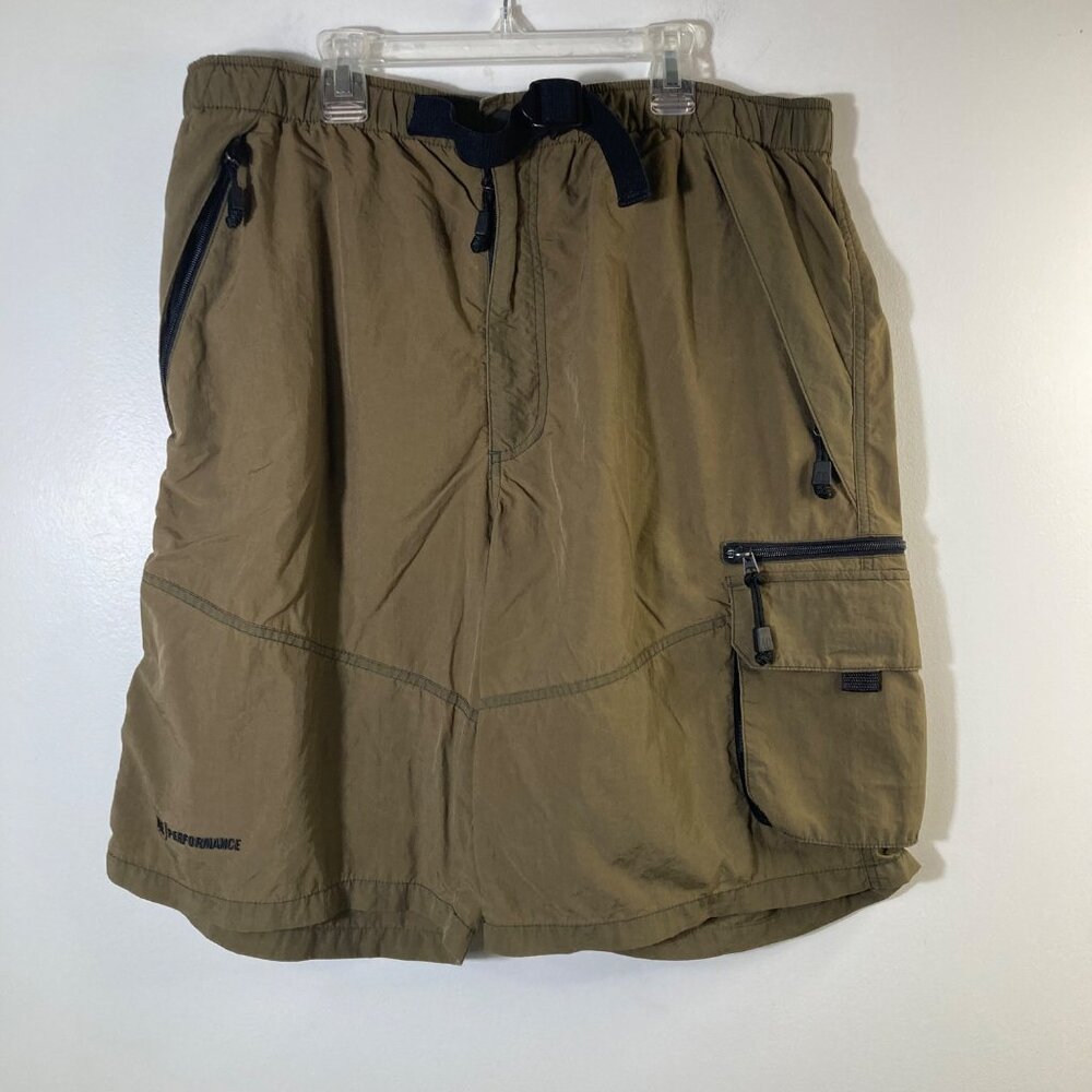 Mens American Eagle Performance Nylon Cargo Hiking Shorts Brown L Nylon